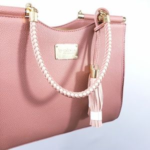 NWT Pale Pink BEBE Braided Handle Purse